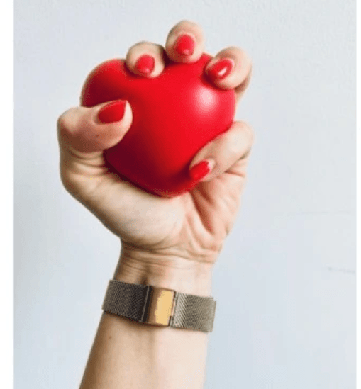 Piłka do ćwiczeń nadgarstka - Czerwone Serduszko